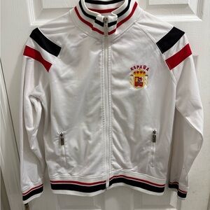 Spain Women’s White and Red Monogram Full Zipper Jacket